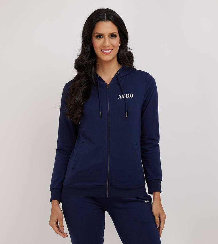 Buy Aeropostale Aero Zippered Hooded Jacket In Blue 6thStreet Oman