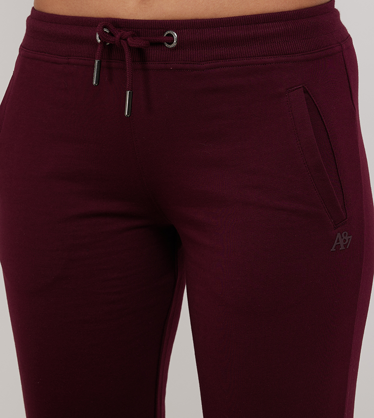 Buy Aeropostale Aero Drawstring Waist Joggers In Burgundy
