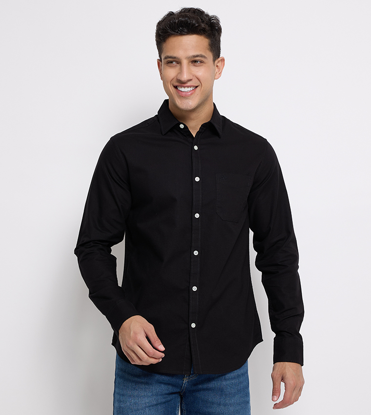 Aero Men's Solid Long Sleeves Shirt