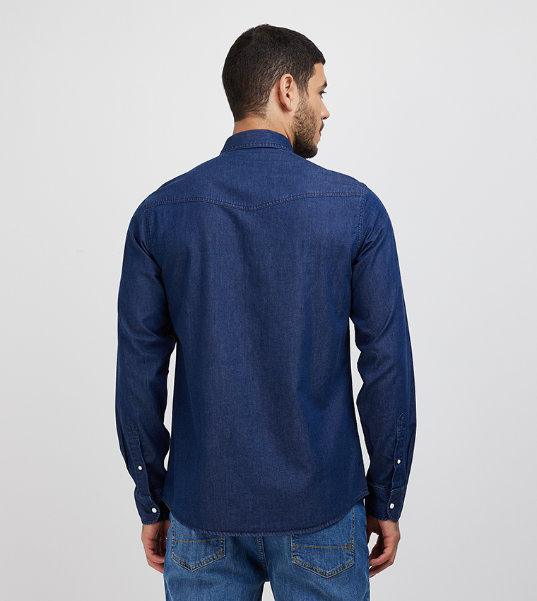 Aero Men's Long Sleeves Denim Shirt