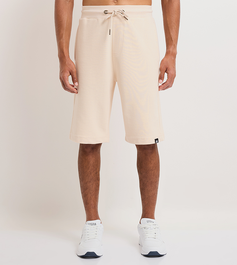 Aero Men's Ribbed Drawstring Waist Shorts