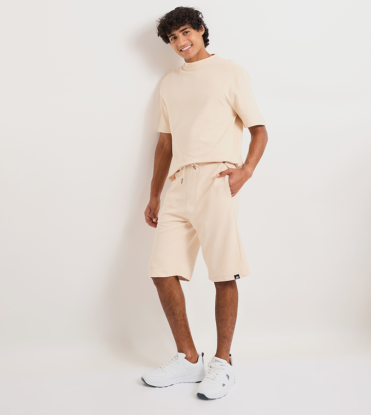Aero Men's Ribbed Drawstring Waist Shorts