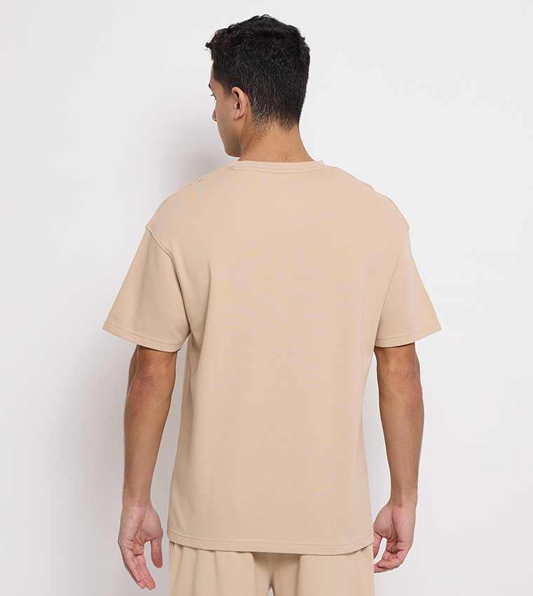 Buy Aeropostale Aero Men's Solid Relaxed Fit T Shirt In Sand ...