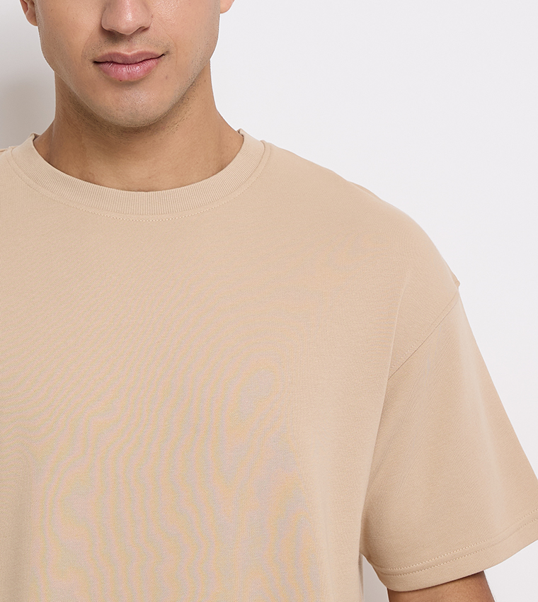 Buy Aeropostale Aero Men's Solid Relaxed Fit T Shirt In Sand ...