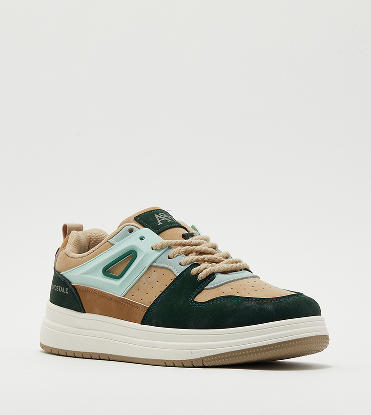 Aero Men's Color Block Lace-Up Sneakers