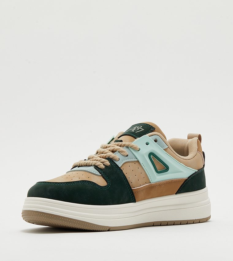 Aero Men's Color Block Lace-Up Sneakers