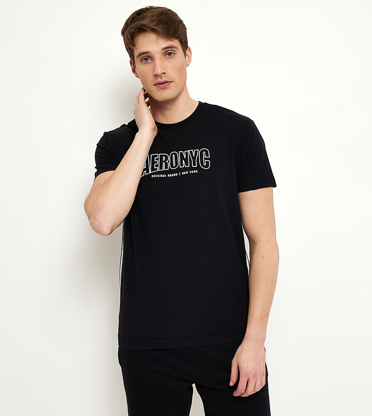 Aero Men's Typography Printed T-Shirt