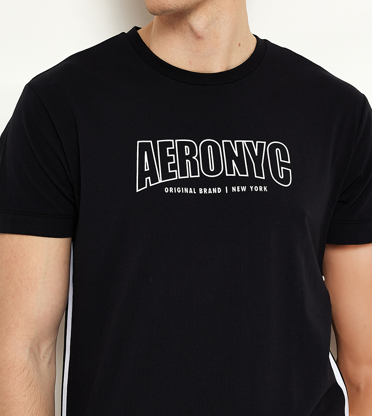 Aero Men's Typography Printed T-Shirt