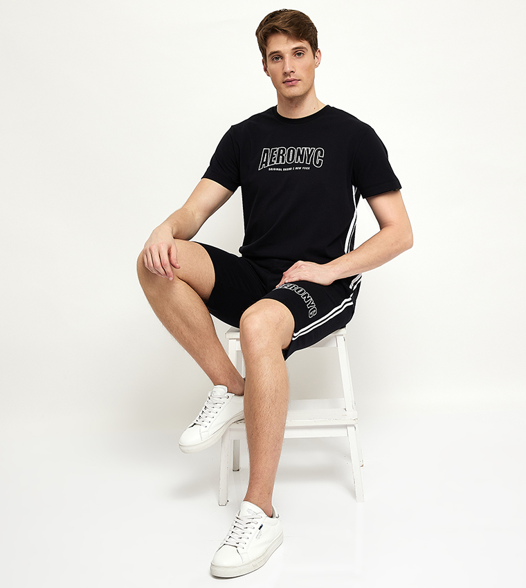 Aero Men's Typography Printed T-Shirt