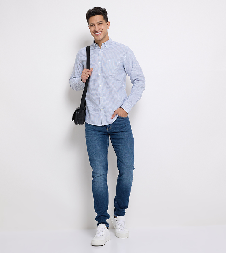 Aero Men's Striped Long Sleeves Shirt