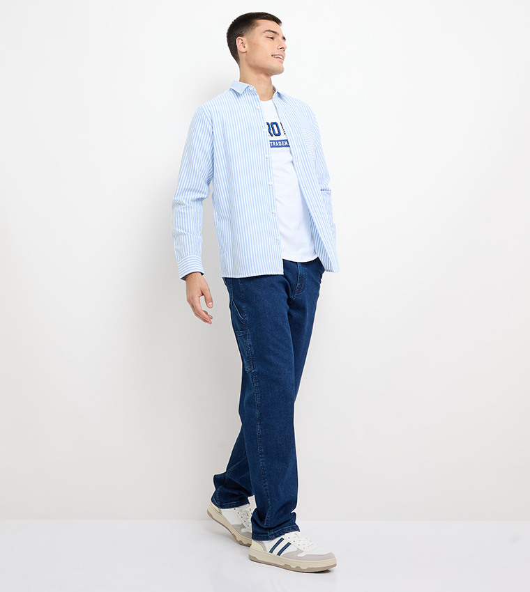 Aero Men's Washed Relaxed Fit Jeans