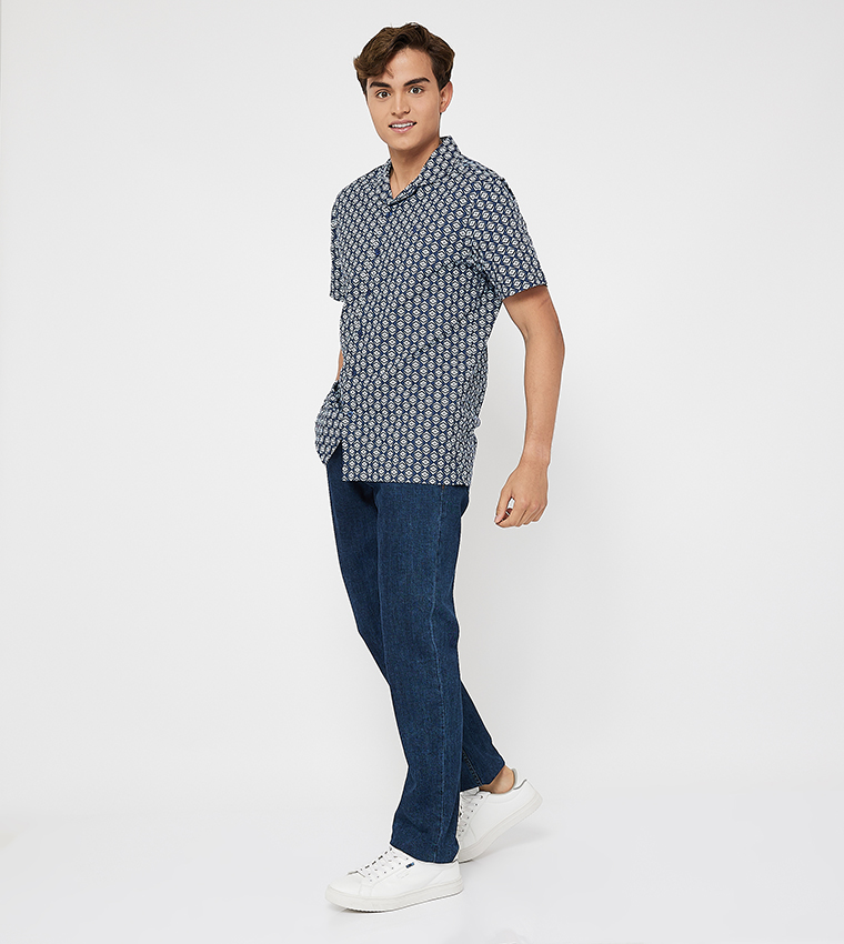 Aero Men's Washed Straight Fit Jeans