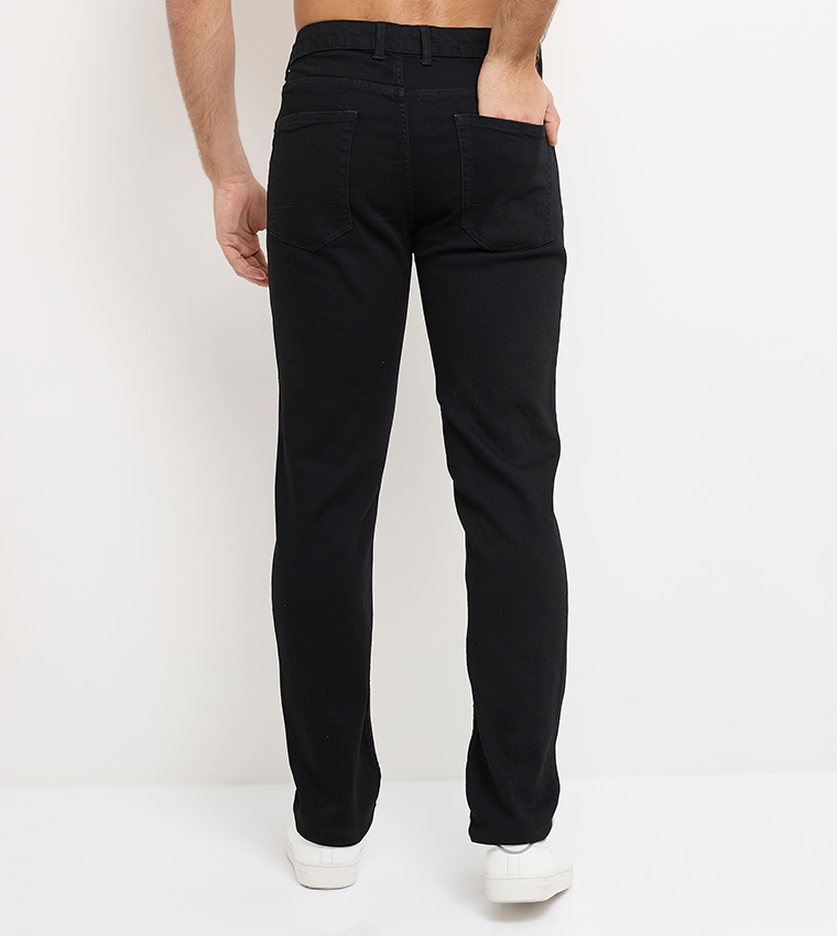 Aero Men's Solid Slim Fit Jeans