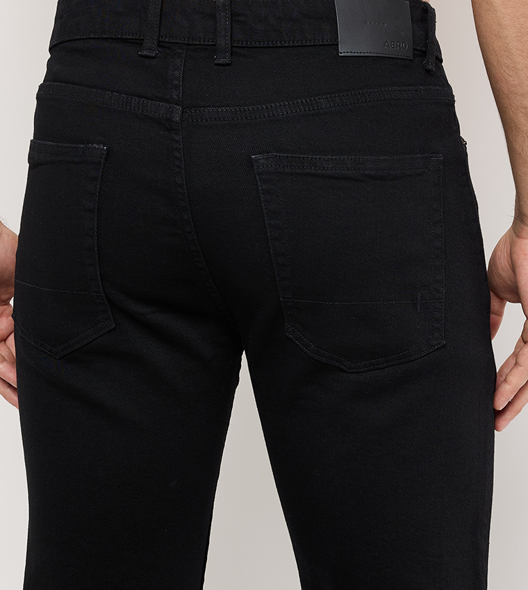 Aero Men's Solid Slim Fit Jeans