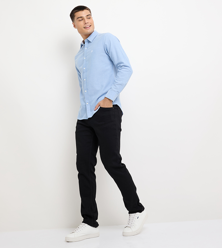 Aero Men's Solid Slim Fit Jeans