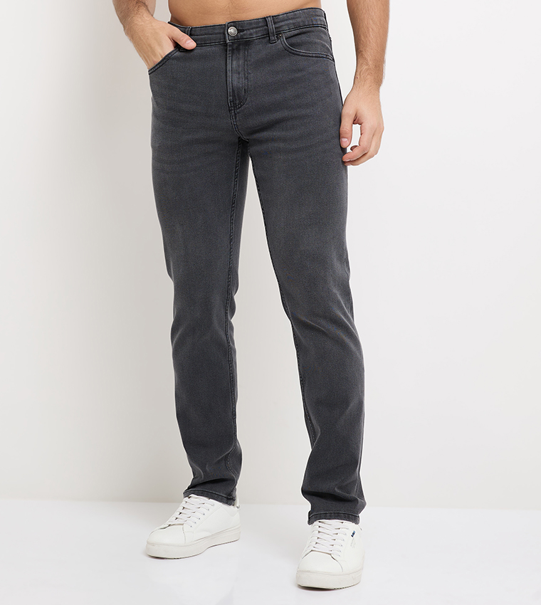 Aero Men's Washed Slim Fit Jeans