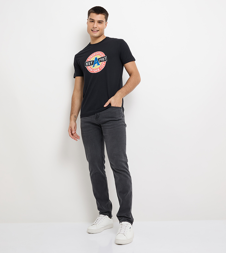 Aero Men's Washed Slim Fit Jeans