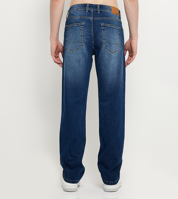 Aero Men's Ripped Straight Fit Jeans