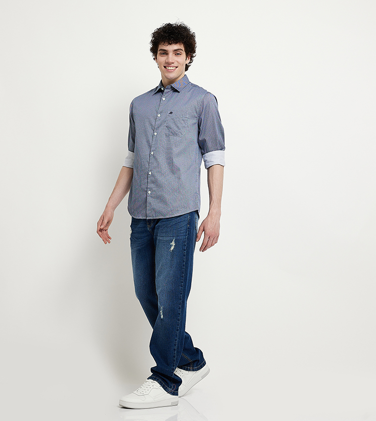 Aero Men's Ripped Straight Fit Jeans