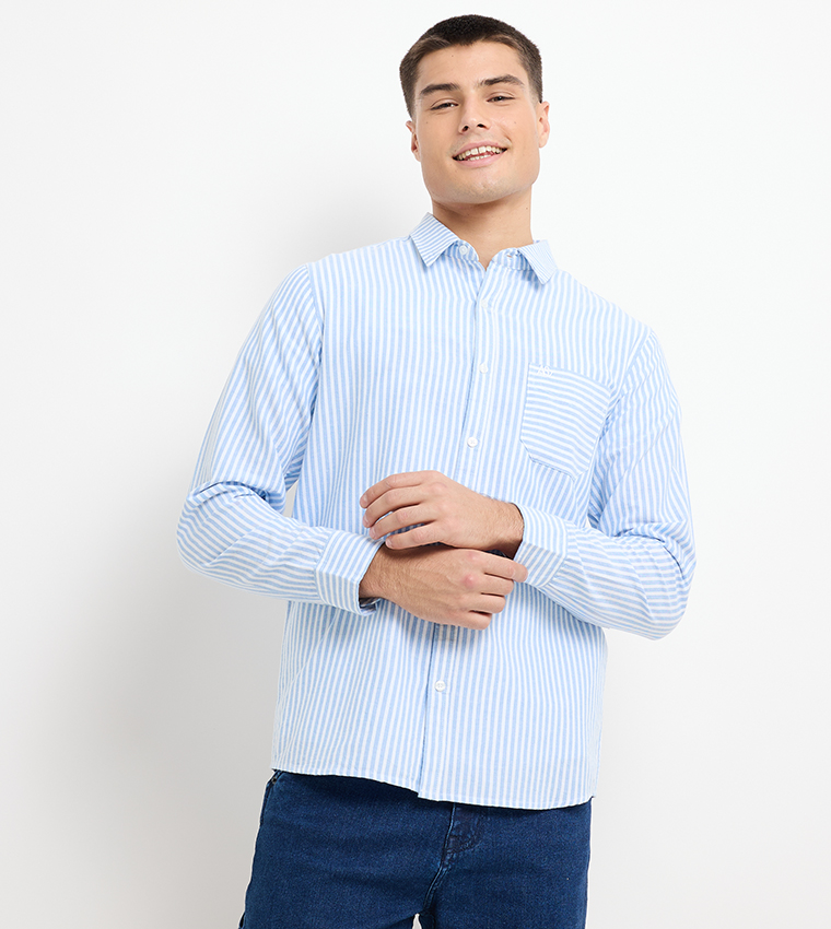 Aero Men's Striped Long Sleeves Shirt