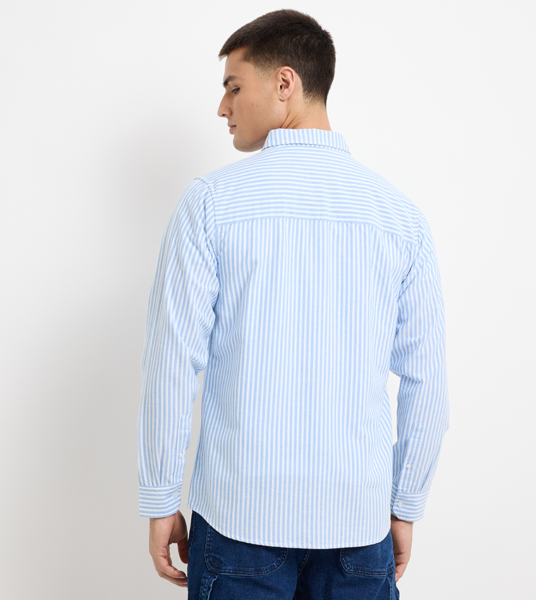 Aero Men's Striped Long Sleeves Shirt