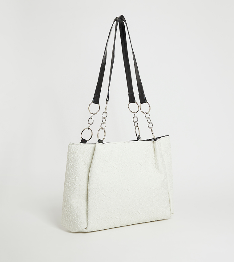 Buy Aeropostale Aero Women s Textured Tote Bag In White 6thStreet Oman