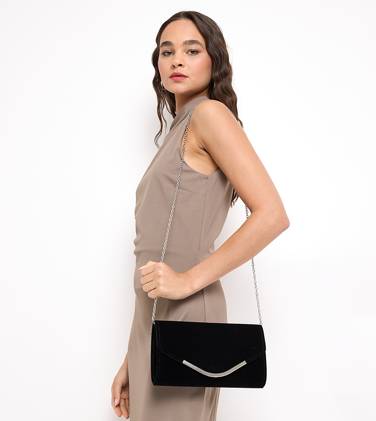 Aero Women's Metal Trim Clutch Bag