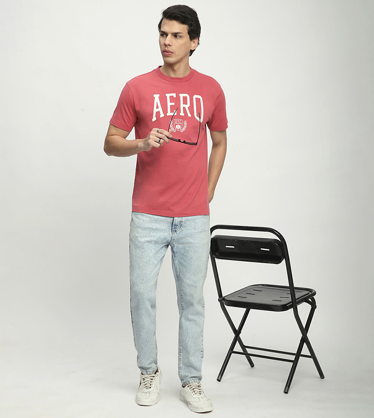 Aero Men's Logo Printed Crew Neck T-Shirt