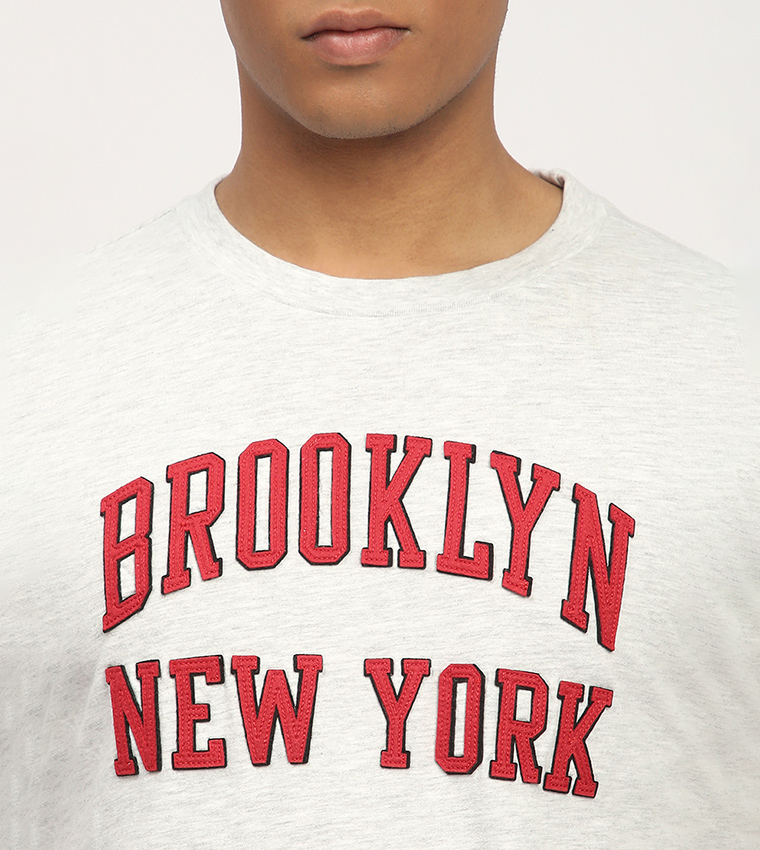 Aero Men's Brooklyn New York Applique T-Shirt