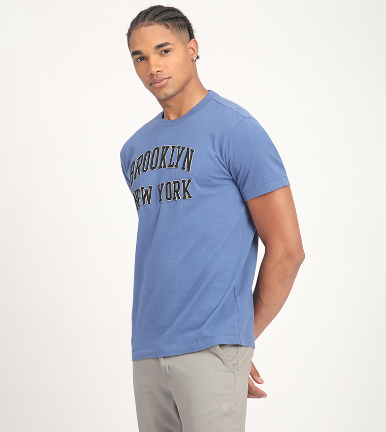 Aero Men's Brooklyn New York Applique T-Shirt