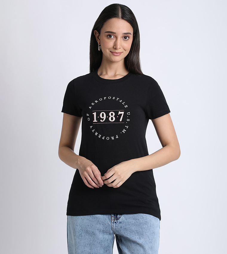 Aero Women Logo Embroidered T-Shirt