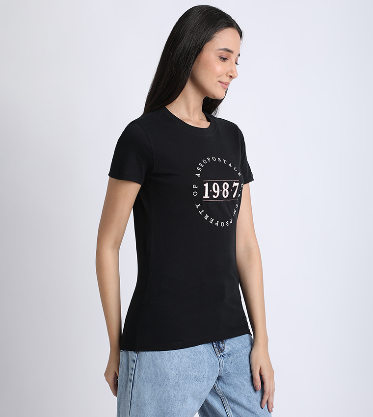 Aero Women Logo Embroidered T-Shirt