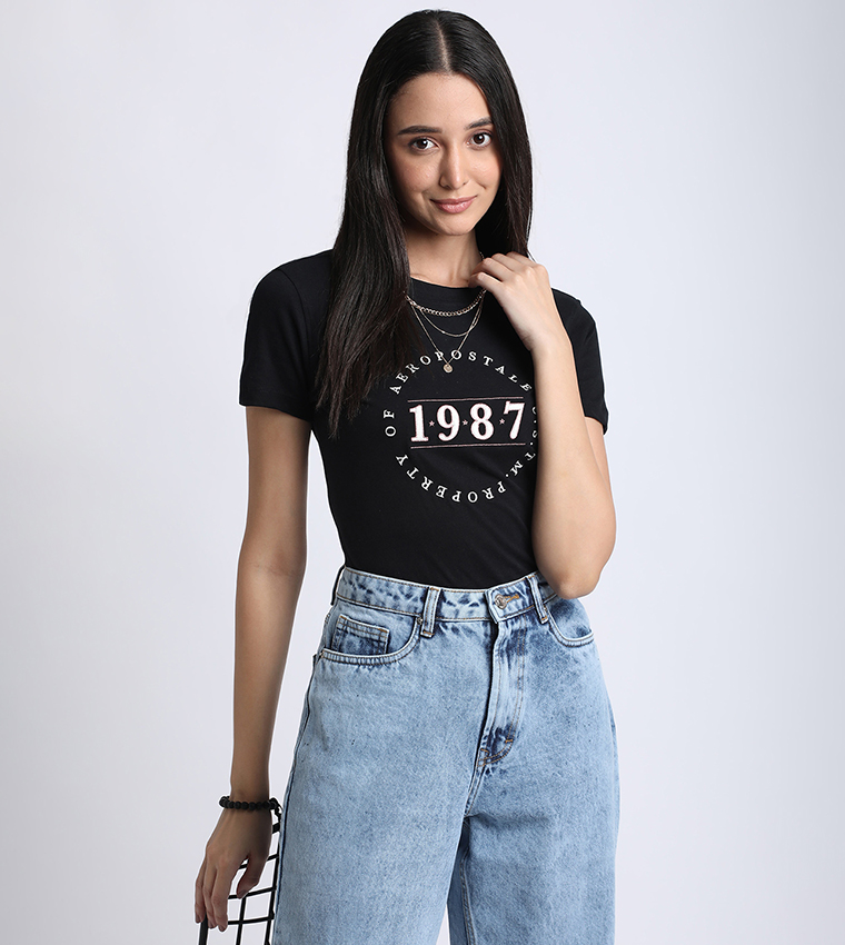 Aero Women Logo Embroidered T-Shirt