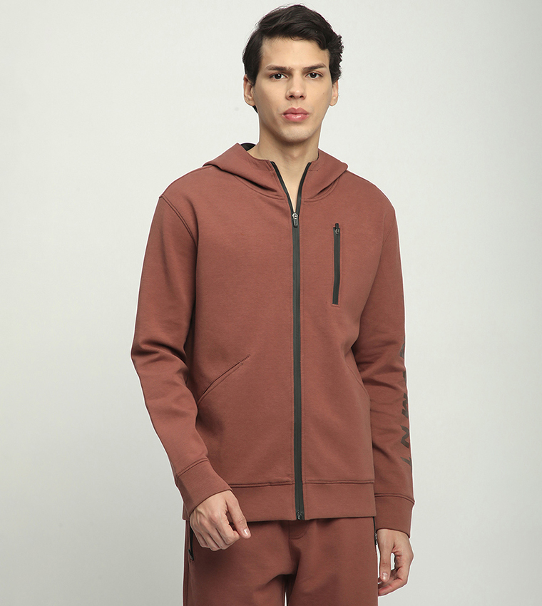 Aero Men's Zippered Hooded Jacket