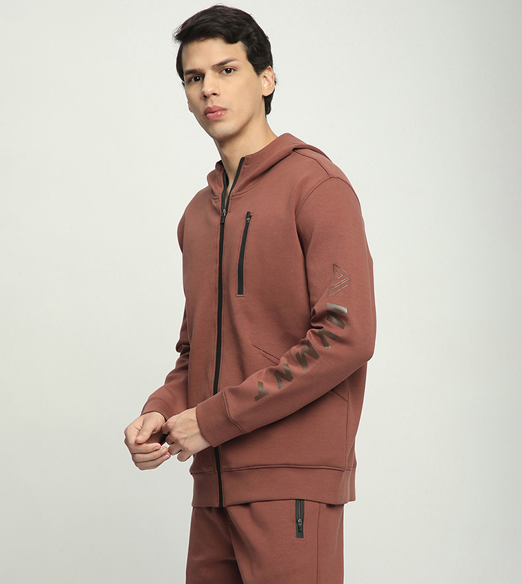 Aero Men's Zippered Hooded Jacket