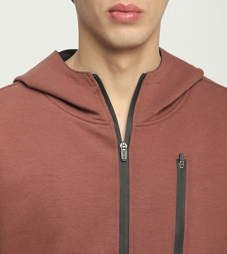 Aero Men's Zippered Hooded Jacket