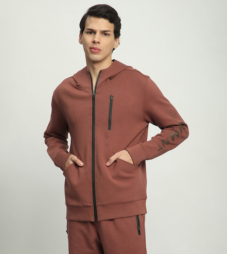 Aero Men's Zippered Hooded Jacket
