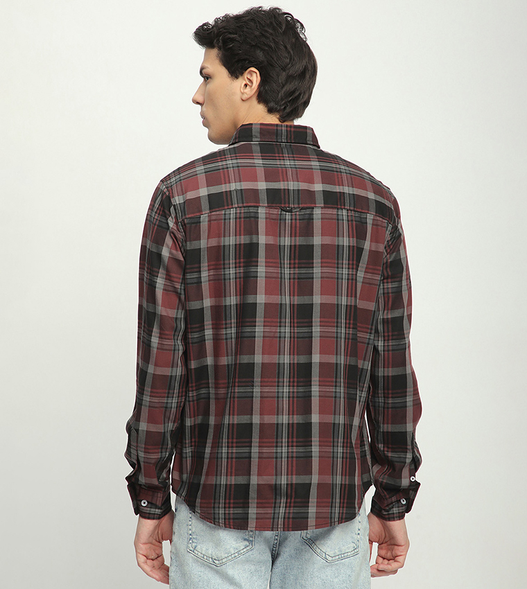 Aero Men's Plaid Long Sleeves Shirt