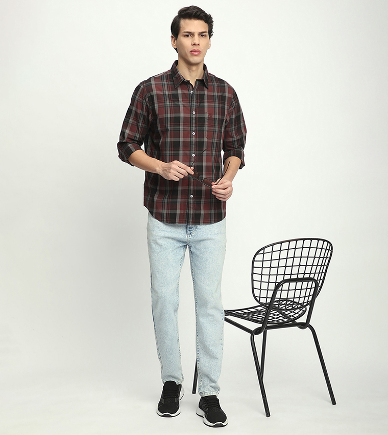 Aero Men's Plaid Long Sleeves Shirt