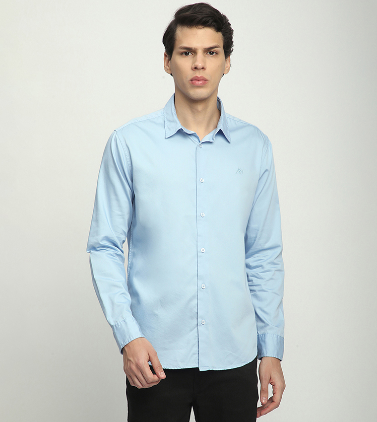 Aero Men's Solid Long Sleeves Shirt