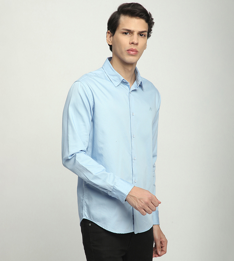 Aero Men's Solid Long Sleeves Shirt