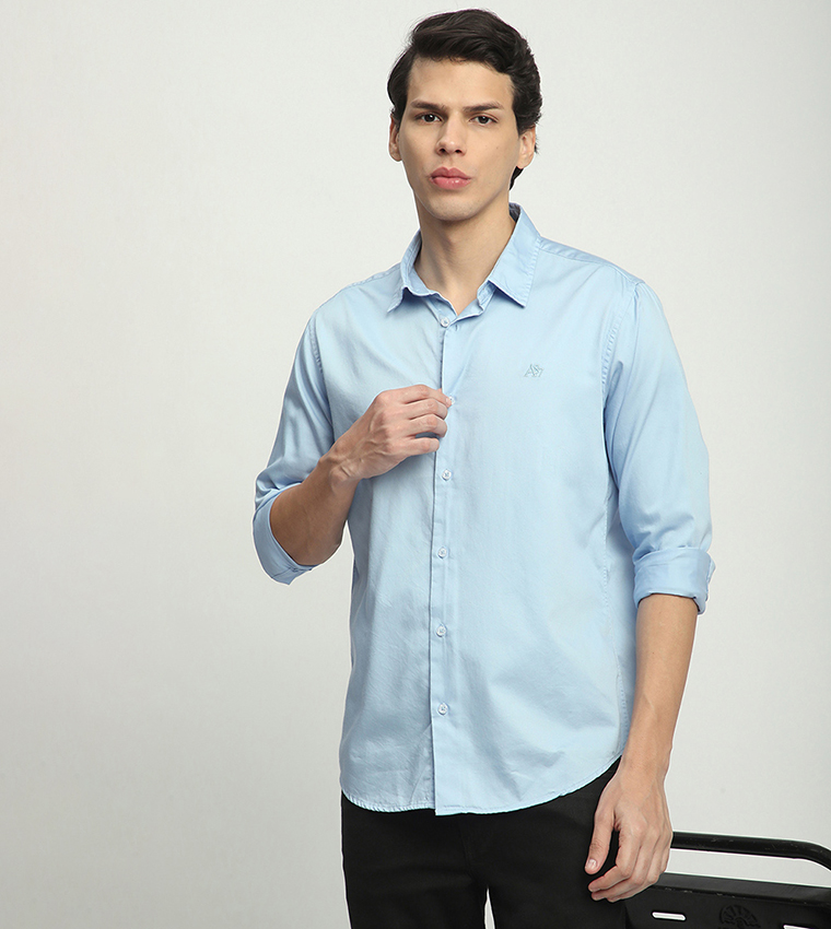 Aero Men's Solid Long Sleeves Shirt