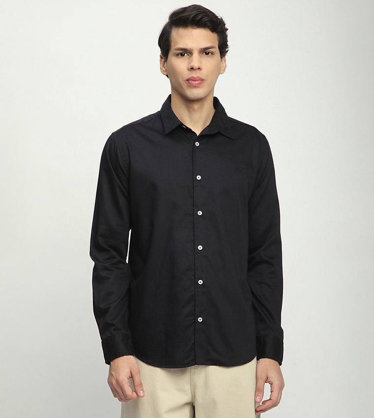 Aero Men's Solid Long Sleeves Shirt
