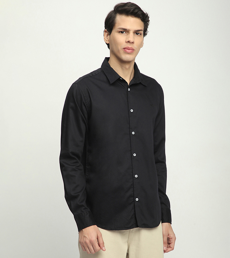 Aero Men's Solid Long Sleeves Shirt