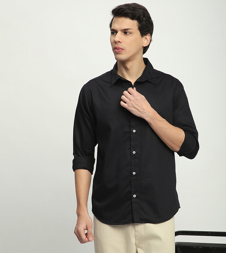 Aero Men's Solid Long Sleeves Shirt