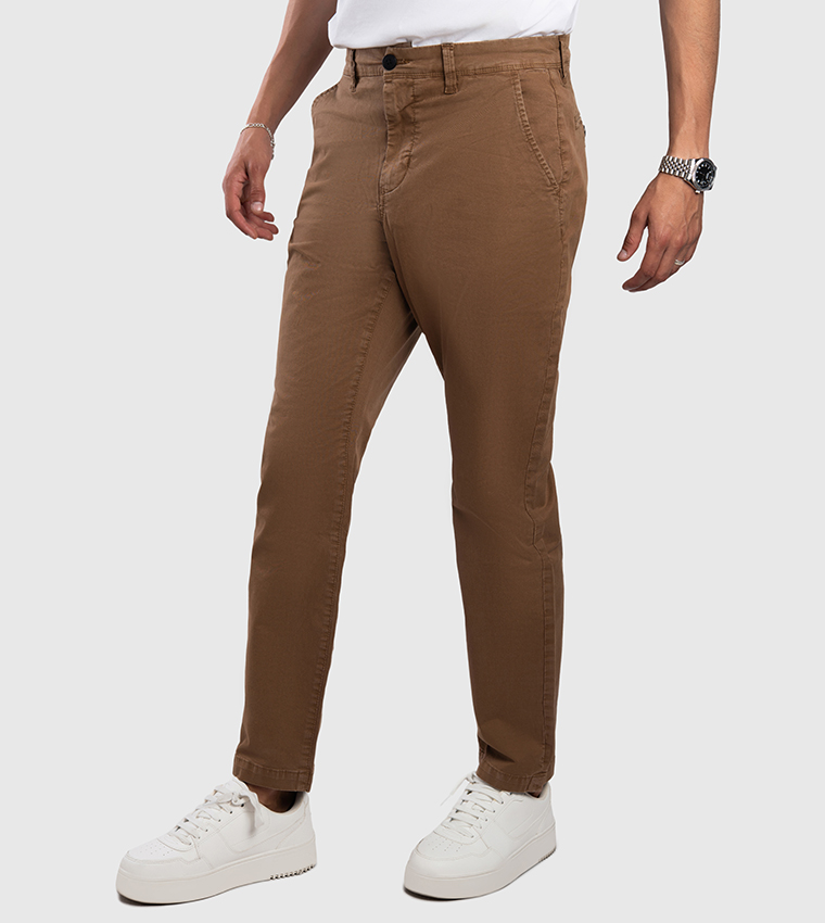 Aero Men's Mid Rise Slim Fit Chinos