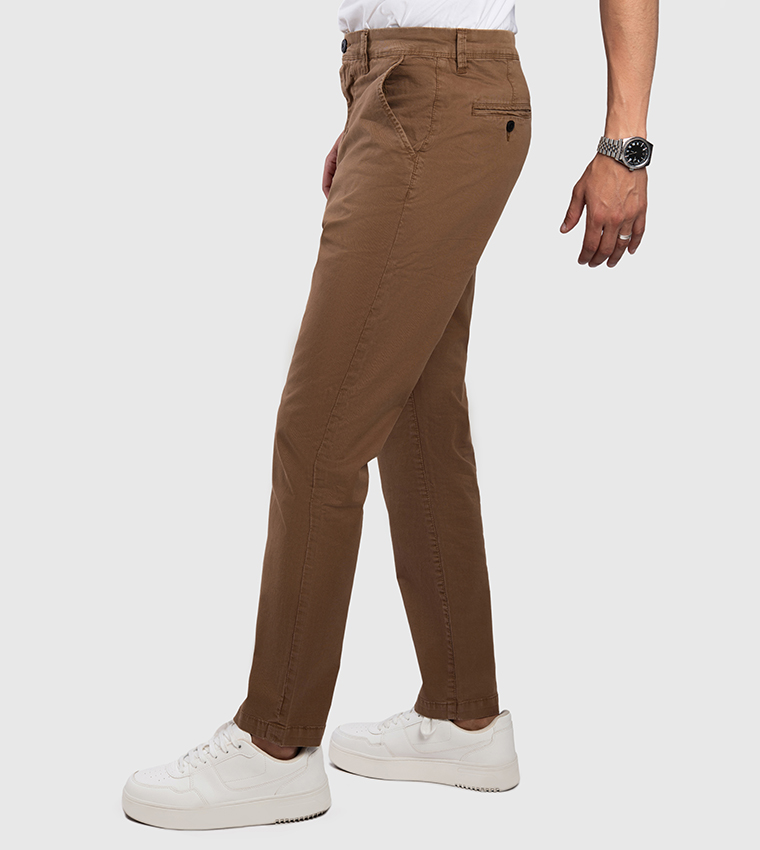Aero Men's Mid Rise Slim Fit Chinos