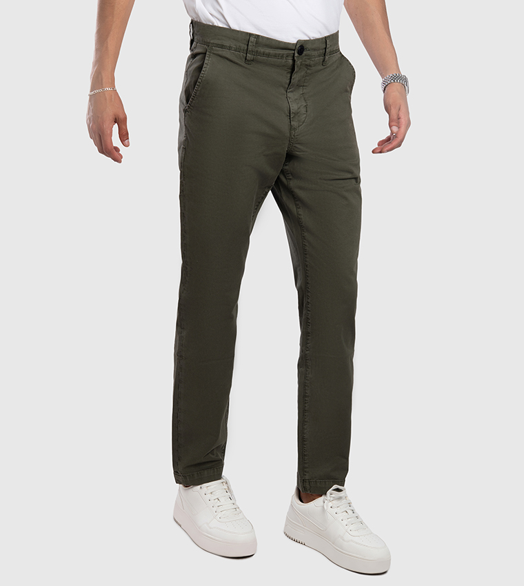 Aero Men's Mid Rise Slim Fit Chinos