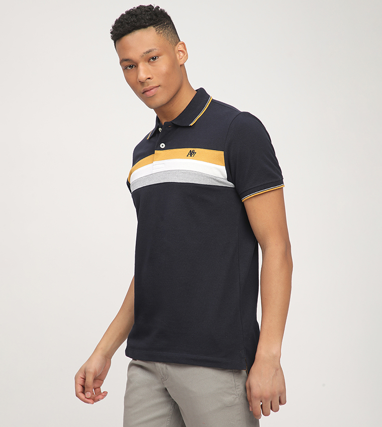 تيشيرت ايرو للرجال مخطط بأكمام قصيرة  