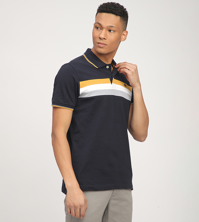 تيشيرت ايرو للرجال مخطط بأكمام قصيرة  